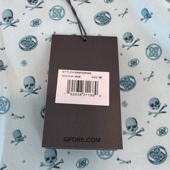 NWT G/FORE Mens 38 SHORTS 3D LOGO MAVERICK AQUA GREEN SKULL PERFORMANCE GOLF - Picture 9 of 10